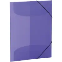 Herma mappen A4 violet paars doorschijnend set, 3 stuks, hoekmappen van kunststof met elastische band en binnenkleppen voor kinderen, jongens en meisjes
