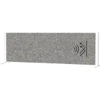 MAUL akoestische tafelafscheiding MAULconnecto, poten, B 1600 x D 40 x H 500 mm, akoestisch vlies/aluminium/staal, vlies donkergrijs/profiel wit