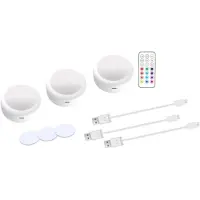 INF Oplaadbare LED-spots 13 RGB-kleuren, 3-pack White
