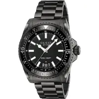 Gucci Dive herenhorloge YA136205 - Zwarte wijzerplaat & roestvrij staal ontwerp