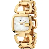 Gucci YA125513 G-Moeder van Parel Dameshorloge - Elegante Goudkleurige Ontwerp