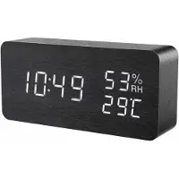 INF Digitale LED-wekker Zwart