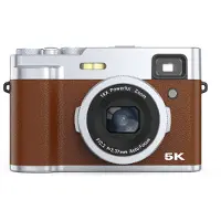 INF 5K digitale camera met camera's aan de voor- en achterzijde, zoeker, autofocus, anti-shake Brown