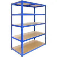 MonsterShop Monster Racking T-Rax Sterke Opslagrekken, Blauw, 120cm B, 60cm D, Set van 9