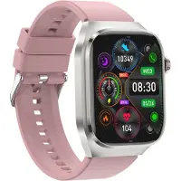 INF Smartwatch, ECG, hartslag, bloeddruk, slaap, stappenteller siliconen band Pink