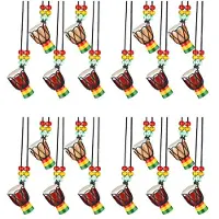 Semoic 20 Stuks Instrument Kettingen Djembe Trommel Hanger Afrikaanse Trommel Houten Ketting Drums en Percussie