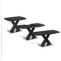 Vicco Eettafel Chinto, Zwart, 120-160 x 80 cm Uitschuifbaar