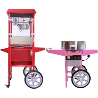 KuKoo Retro Popcorn & Suikerspin Machine met Kar