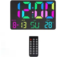 INF Digitale klok met RGB LED-display Black
