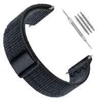 INF Garmin Compatibele Nylon Horlogeband 22mm - Forerunner 245/255/265M Black+Blue