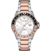 Giorgio Armani Herenuhren Emporio GMT, roestvrij staal, rosékleur