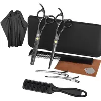 INF Kappersset met kappersschaar, kammen, clips, vacht 10 delig Black