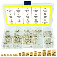 INF 300 stuks gekartelde schroefdraad insert moeren set - messing warmte insert moeren assortiment kit