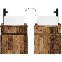 vidaXL Wandgemonteerde wastafelmeubel Oud hout 49 x 44,5 x 65,5 cm