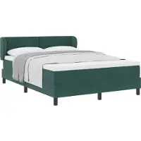 vidaXL Boxspring bed met hoofdeinde Donkergroen 140 x 190 cm Fluweel