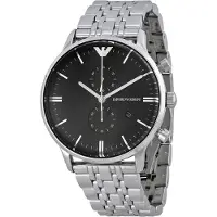 Emporio Armani AR0389 Chronograaf Zwarte Wijzerplaat Herenhorloge