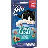 Purina Felix Play Tubes Garnalen &amp; Vis Katten Snack 50g 8 Eenheden