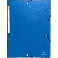 Exacompta Scotten Elastomap + 3 kleppen in gewafeld glanskarton 425g/m2 - A4 - Blauw - 55752E