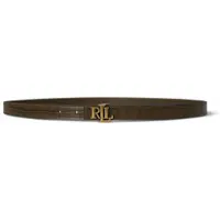 Ralph Lauren Dames Bruin leren riem met LRL-gesp (XS), Casual, Leer 412P15764003