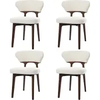Merax Set van 4 - eetkamerstoelen - geschikt voor eetkamer - woonkamer - café - modern stijl - massief hout - licht beige