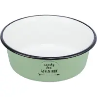 Trixie voerbak drinkbak emaille/rvs groen 21x21 cm 1,9 ltr - Hondenvoer