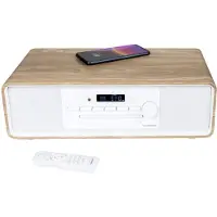 Thomson MIC301IBT, Mini-audiosysteem voor thuisgebruik, Wit, Hout, Voorzijde, 10 Watt, 4 Ohm, 80 dB