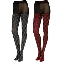 Merry Style Dames Panty 2 Pack - 60 DEN- Gedessineerd - 3D-technologie - Polyamide – Rook/Rot – L - MS-GB-317