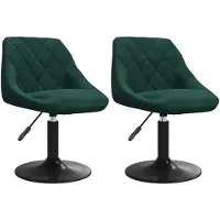 vidaXL Eetkamerstoelen draaibaar 2 st fluweel donkergroen