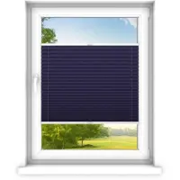 Time4blinds - Plisségordijn zonder boren op maat gemaakt - Vouwgordijn - Plisségordijn privacy en zonwering - Eenvoudige installatie - Kant-en-klaar plisségordijn - 120x150 cm - Saffier