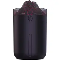 VHV - Luchtbevochtiger - Aroma diffuser - Geurverspreider - Vlam effect - Stil - Met LED verlichting - Ultrasoon - Voor bureau en slaapkamer - 330 ml - Zwart