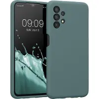 Kwmobile telefoonhoesje geschikt voor Samsung Galaxy A13 4G - TPU backcover met siliconen coating - Smartphone case in blauwgroen