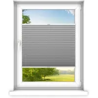 Time4blinds - Plisségordijn zonder boren op maat gemaakt - Vouwgordijn - Plisségordijn privacy en zonwering - Eenvoudige installatie - Kant-en-klaar plisségordijn - 70x220 cm - Staal