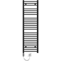LuxeBath Elektrische badkamerradiator met verwarmingselement 900W 400x1500 mm antraciet gebogen met zijaansluiting