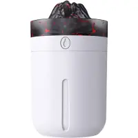 VHV - Luchtbevochtiger - Aroma diffuser - Geurverspreider - Vlam effect - Stil - Met LED verlichting - Ultrasoon - Voor bureau en slaapkamer - 330 ml - Wit1