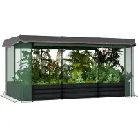 Outsunny plantenbak - met vogelnet - en zonwerende - folie