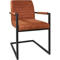Lizzely Garden & Living SET DEAL: 4 stuks Eetkamerstoel met armleuning cognac microvezel Noor design eetstoel zetel