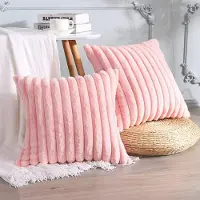 OKWISH Kussenslopen – Sierkussensloop Set Van 2 Met Fluweel, Decoratieve Kussenslopen Voor Woonkamer, Bed Of Auto – 50x50 Cm – Fluweel – Roze
