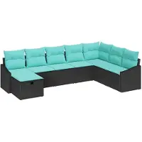 vidaXL Tuinbank Set 8 st poly rattan