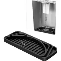 VHV - Lekbak koelkast - Waterdispenser lekbak - Wateropvanger - Siliconen - Antislip - Rechthoekig - Voor koelkast en waterdispenser - 21.1*8*1.5cm - 2 stuks - Zwart