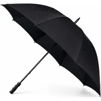 Falcone Golf stormparaplu windproof - zwart - lang - 130 cm - Paraplu's