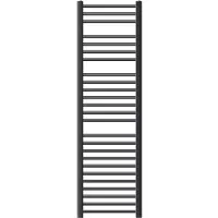 LuxeBath elektrische badkamer radiator Sahara 400x1500 mm antraciet met gebogen zijaansluiting 900W verwarmingselement digitale thermostaat handdoekverwarmer en handdoekdroger met verwarmingspatroon