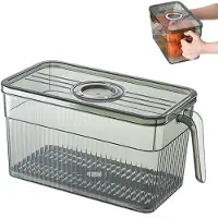 VHV - Koelkast organizer - Vershoudbakjes - Koelkast opbergdozen - Set - Met deksels - Stapelbaar - Transparant - Voor groente en fruit - Keuken organizer - 30*15*15cm - Groen