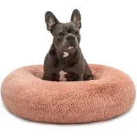 Lionto Donut hondenbed, zacht pluche & verhoogde rand 70 cm roze
