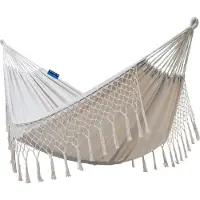 Potenza Hangmat - 2 persoons - EXTRA STEVIG - UV bestendig - Incl opbergtas - Crème - Santia XL