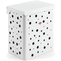 Wesco Wasmand Duo 1 met Inzet | 64 Liter | Duo Wasbox (2x32 Liter) | Metaal - Mat wit | Waskorf