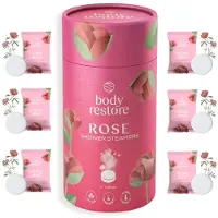 Body Restore Shower Steamers Rose 6-pack - - Douche Tabletten met Etherische Rozenolie - Aromatherapie Douche - Wellness Cadeau
