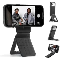 MOFT Telefoonhouder | Compatibel met MagSafe | Uitklapbare Tripod Standaard Telefoon 20CM | Tombogo | MOVAS Vegan Leer | Magnetische Bureau Houder Verstelbaar | Zwart