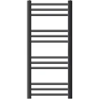 LuxeBath Elektrische badkamerradiator met verwarmingselement 300W 400x800 mm antraciet gebogen met zijaansluiting & thermostaat Digitaal display