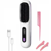 INF S7 Draagbare Draadloze Haarstijltang & Krulborstel White