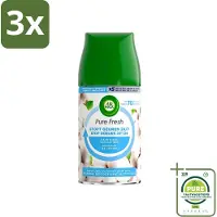 Air Wick 3 x Pure - Luchtverfrisser Navulling - Zachtheid van Katoen - 250ml - Grootverpakking - Luchtverfrisser - - Freshmatic - Katoen Geur - Geurverspreider